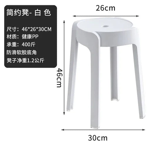 Plastic Stool Thickened Household Stackable Dining Table Bench