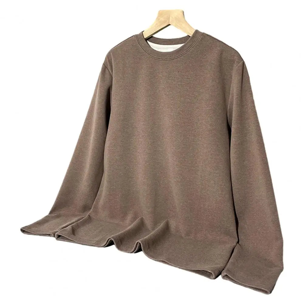 Men Autumn Winter Warm Bottoming Tops O-neck Long