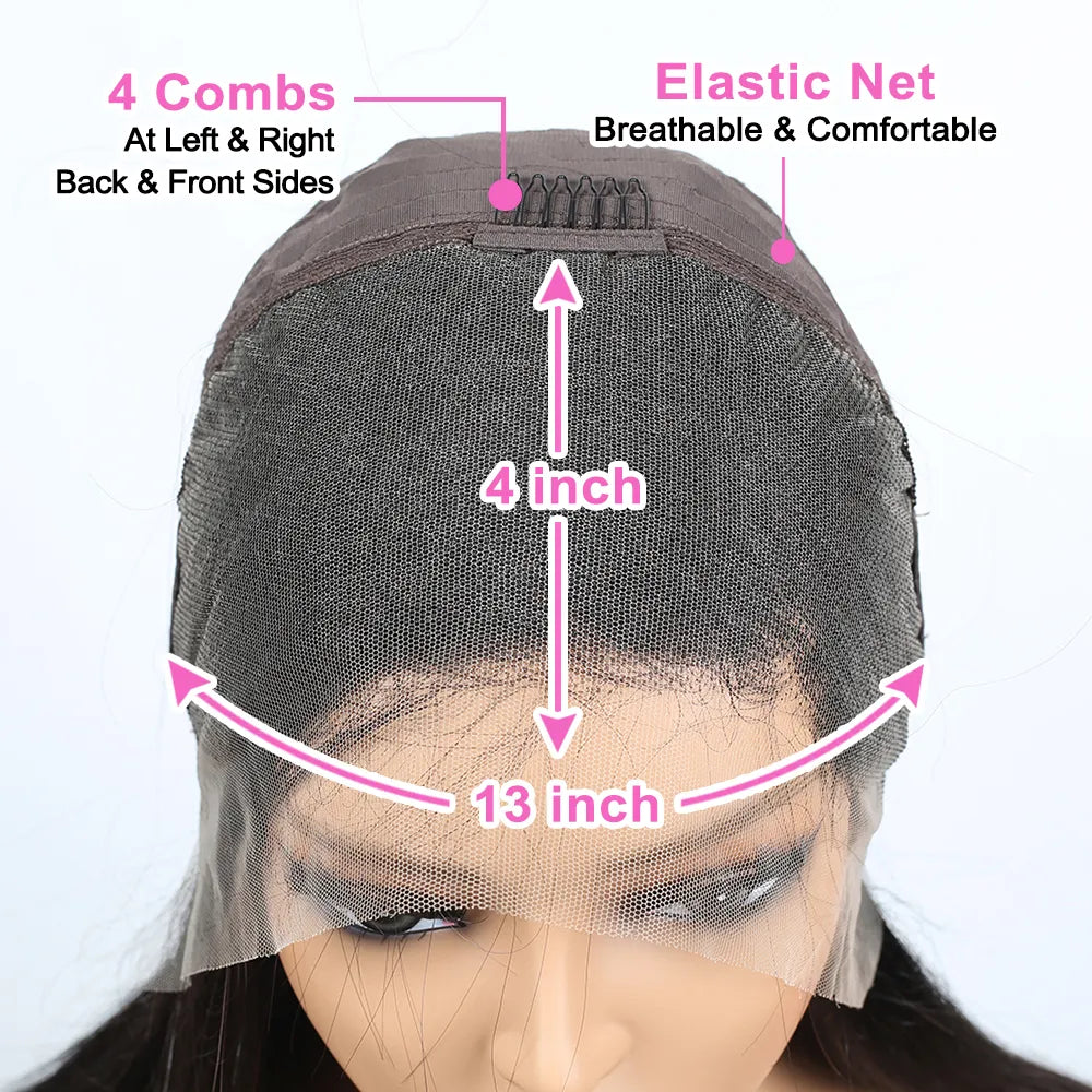 Water Wave Lace Wigs 180Density Transparent 4x4 Closure