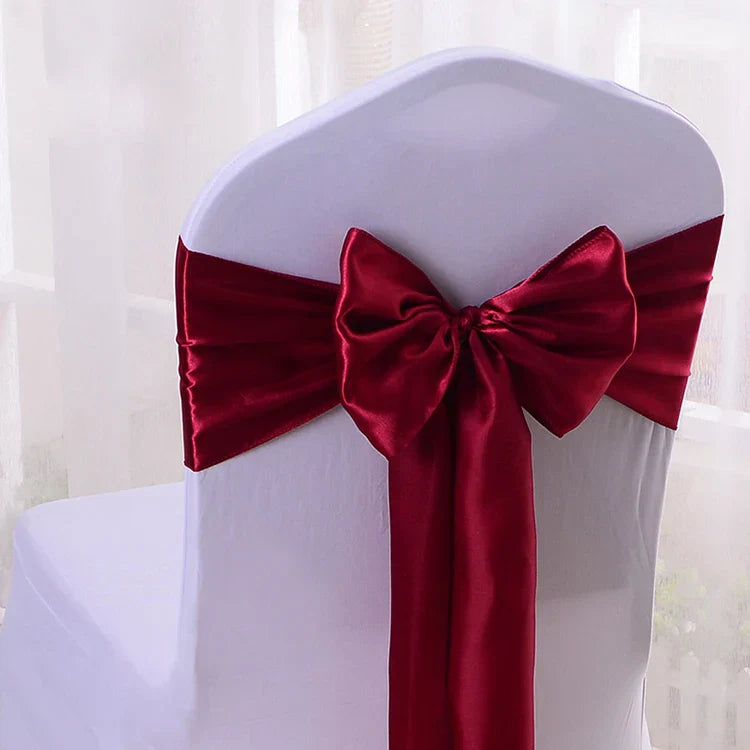 10pcs/50pcs Satin Chair Sash Knots Hotel Party Banquet