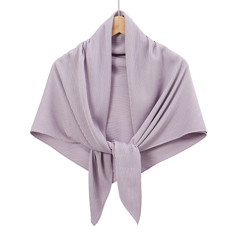 Maldives Wholesale Muslim Pleated Square Scarf Matt Silk