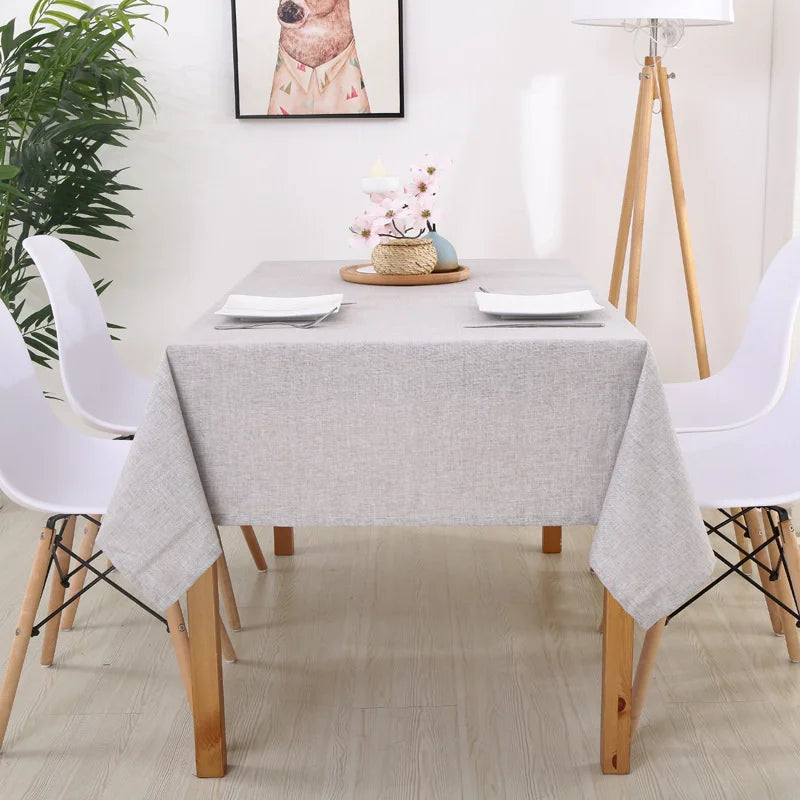 Faux Linen Tablecloths Rectangle Washable Table Cloths Wrinkle