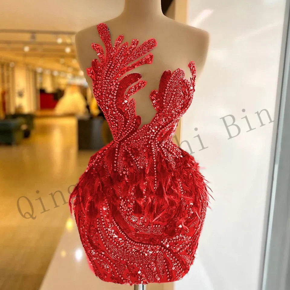 J14 Luxury ONeck Sheath AboveKnee Black Girl Sequins