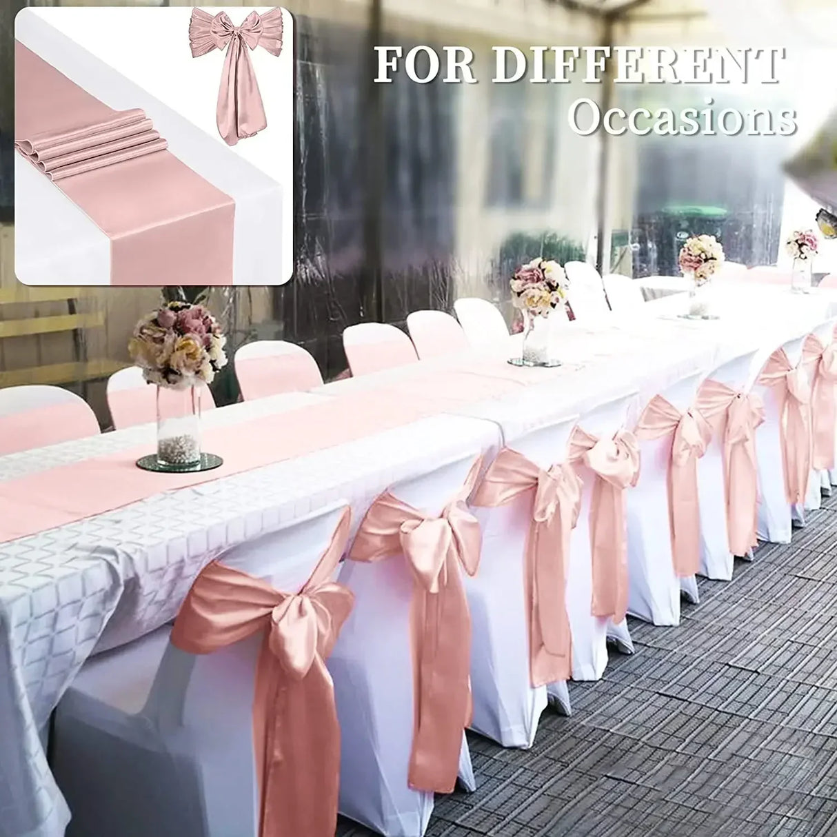 10/50pcs Satin Chair Bow Sashes Wholesale Wedding Chair