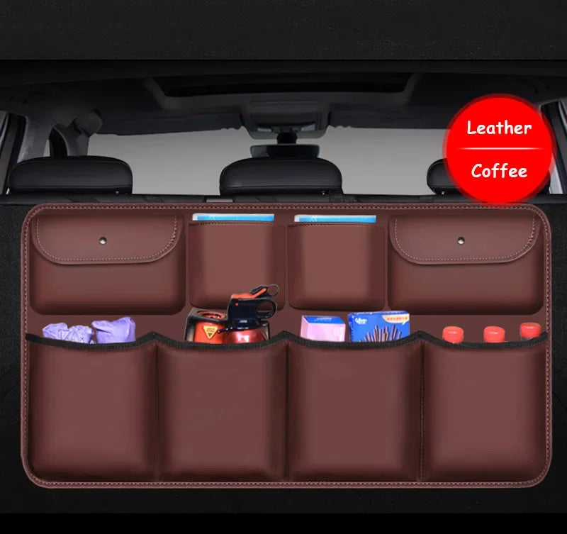 PU Leather Car Rear Seat Back Storage Bag