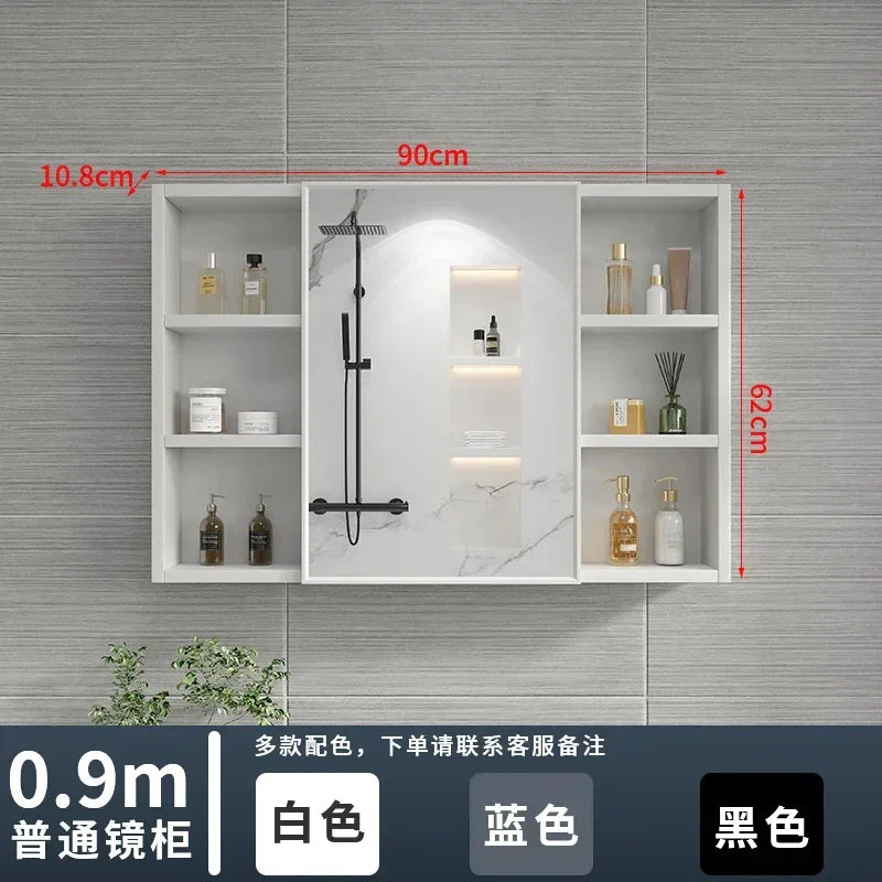 Italian Aluminum Alloy Smart Bathroom Mirror Cabinets Luxury
