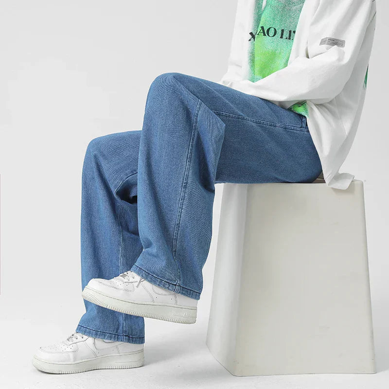 Spring New Streetwear Baggy Jeans Men Korean Fashion
