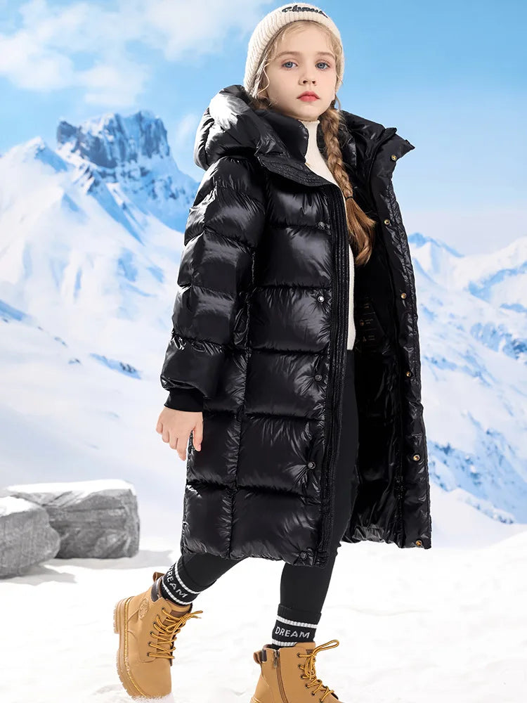 Girls Boys Down Jacket Long Ultra Thick Parkas