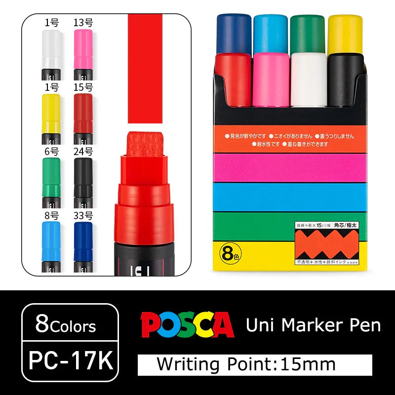 Japan Posca Marker Pen Set Non-Toxic Utilies Escolares