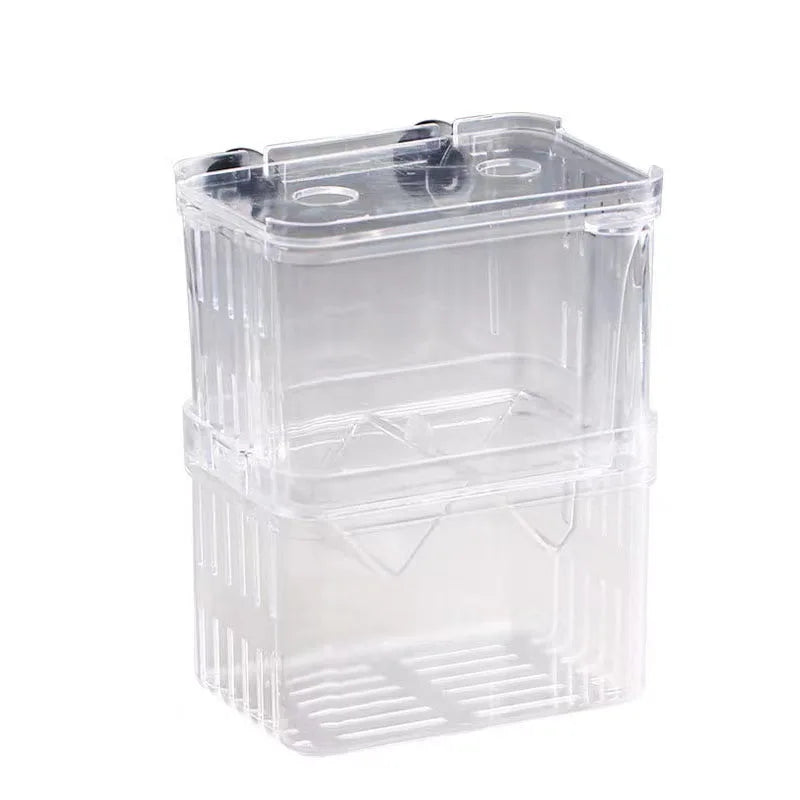 Double-Deck Clear Fish Breeding Isolation Box Aquarium Breeder
