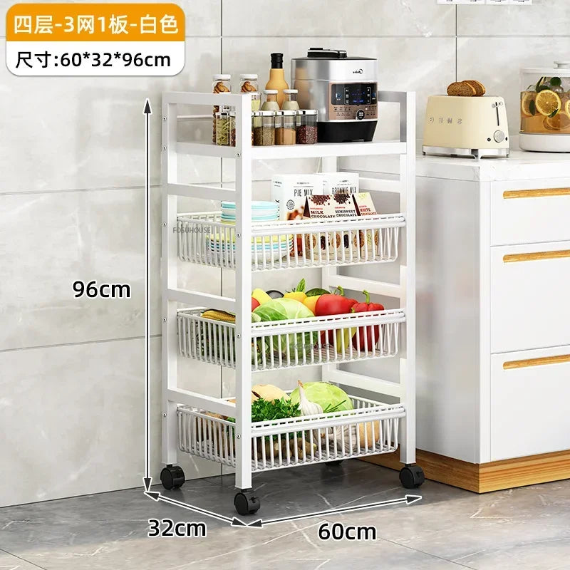 Home Kitchen Trolley Multifunction Oven Microwave Cart Moving