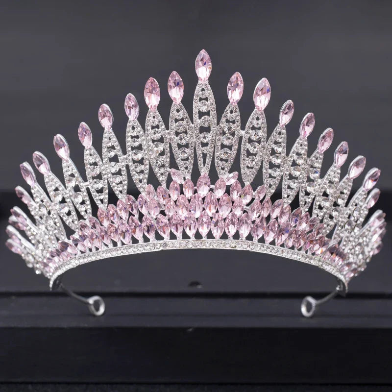 Pink Crystal Tiaras And Crowns For Women Bride