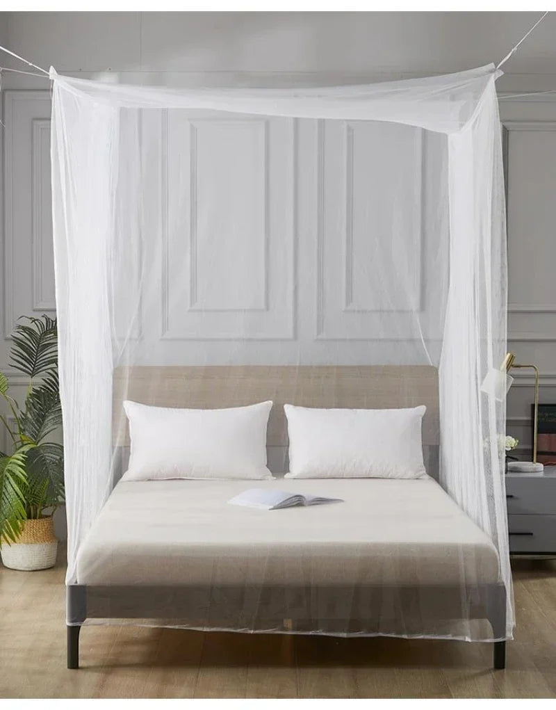 White Four Corner Outdoor Camping Mosquito Canopy Net