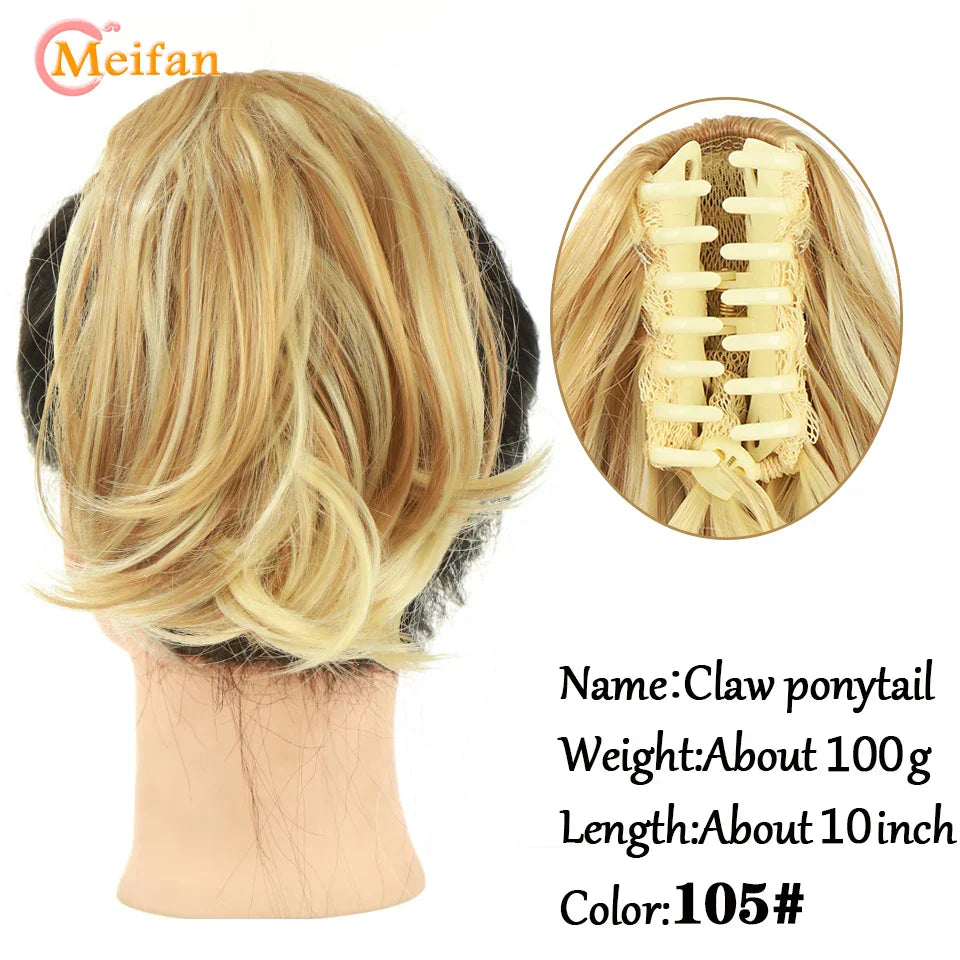 MEIFAN Long Synthetic Wavy Clip in Hair Ponytail