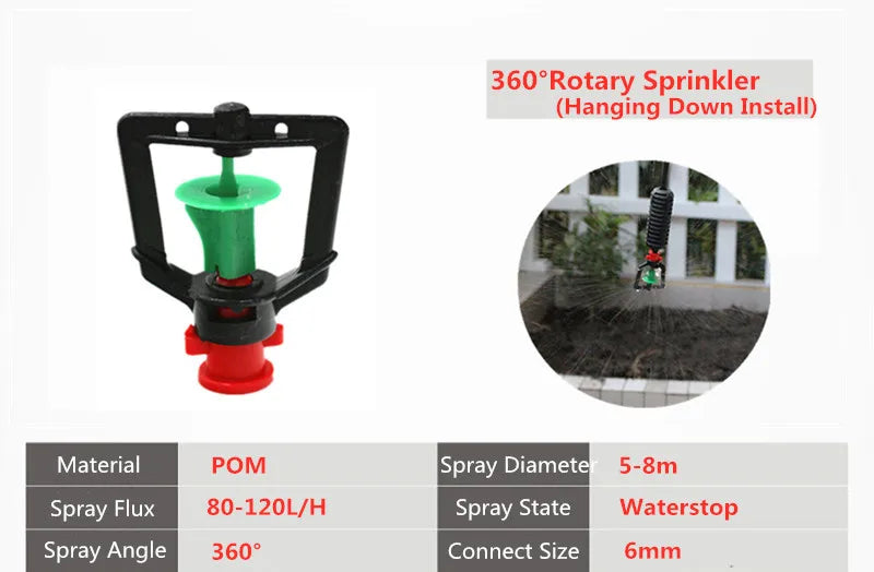 100pcs Greenhouse Gardening Rotary Atomization Sprinkler With 1/4"
