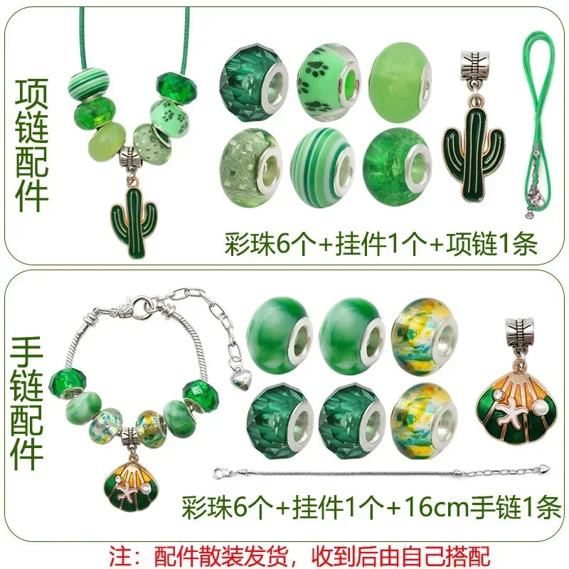 DIY Charms Bracelet Making Set Spacer Beads Pendant