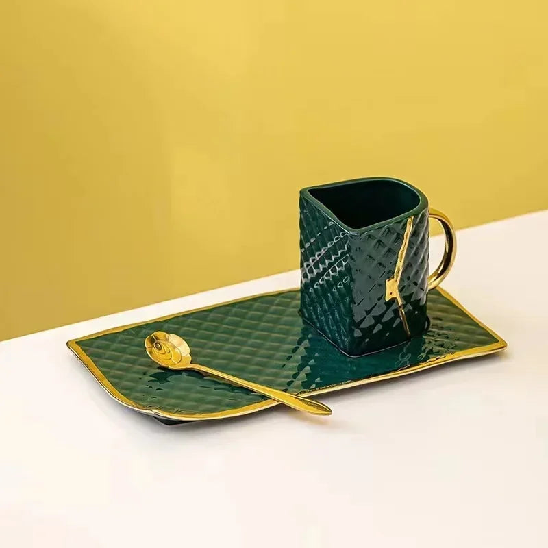 Creative ceramic Coffee cup, handmade diamond bag, ceramic
