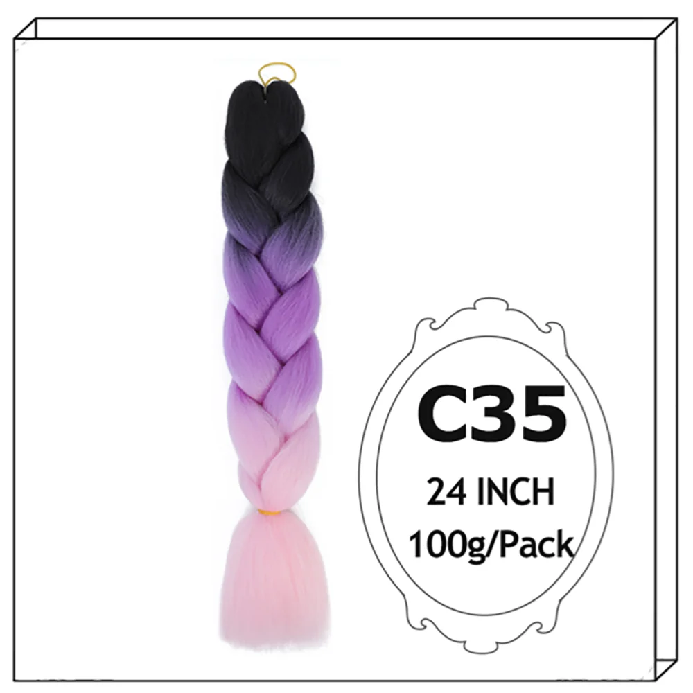 24Inch Synthetic Long Jumbo Ombre Braiding Hair For