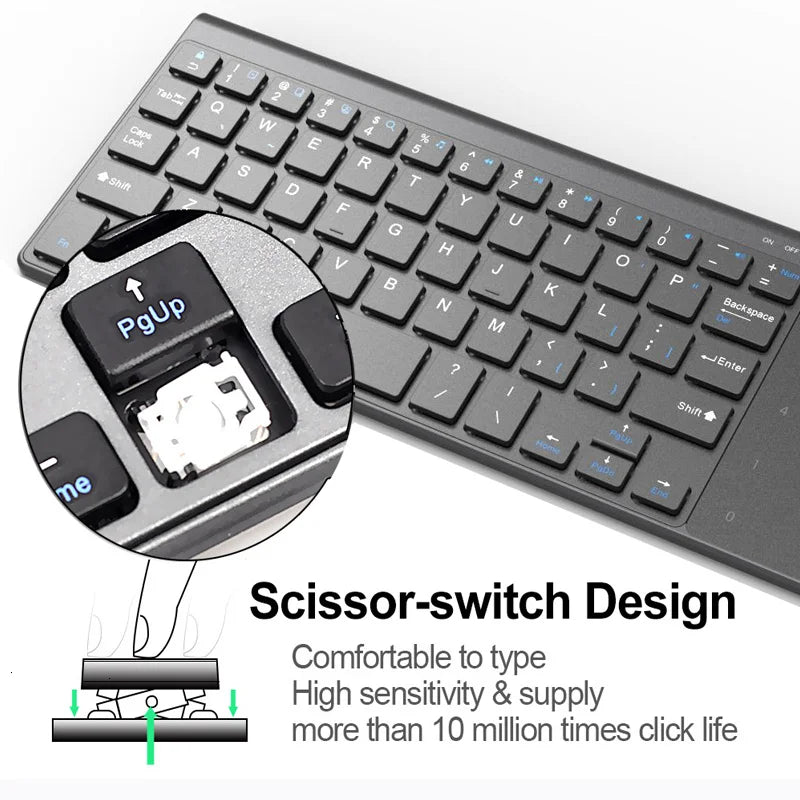 Slim 2.4G Wireless Keyboard with Touchpad Mouse Number