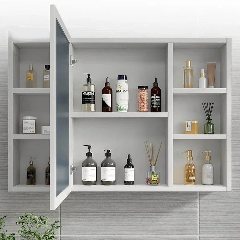 Italian Aluminum Alloy Smart Bathroom Mirror Cabinets Luxury
