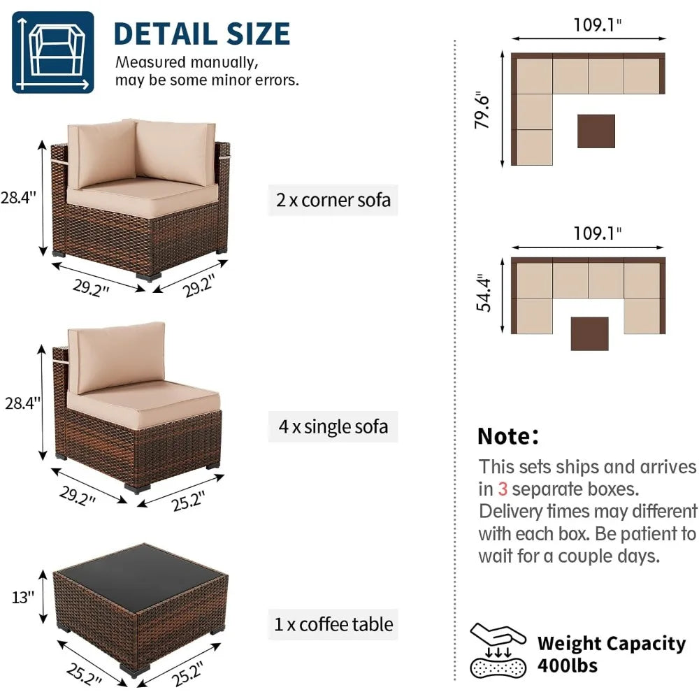Patio Furniture Sets, Modular Rattan Outdoor Patio Sectional