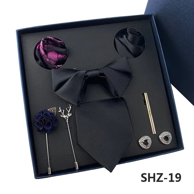Men's Tie Set Gift Box Fashion Brand Bowtie