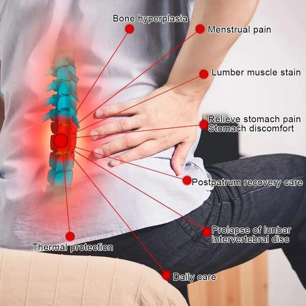 Waist Lumbar Back Pad Belt Heated Massage Back