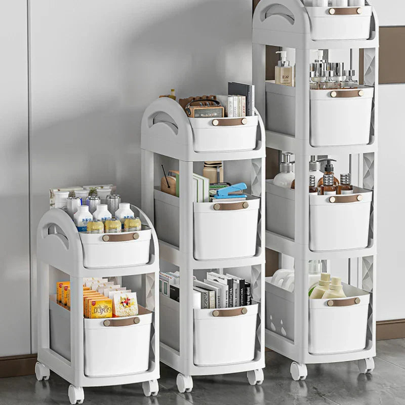 Movable Storage Trolley Kitchen Wheels Rack Small Mobile