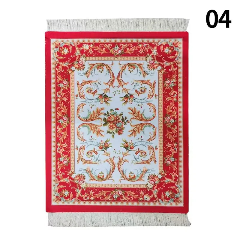 Persian Mini Woven Rug Mat Mousepad with Fring