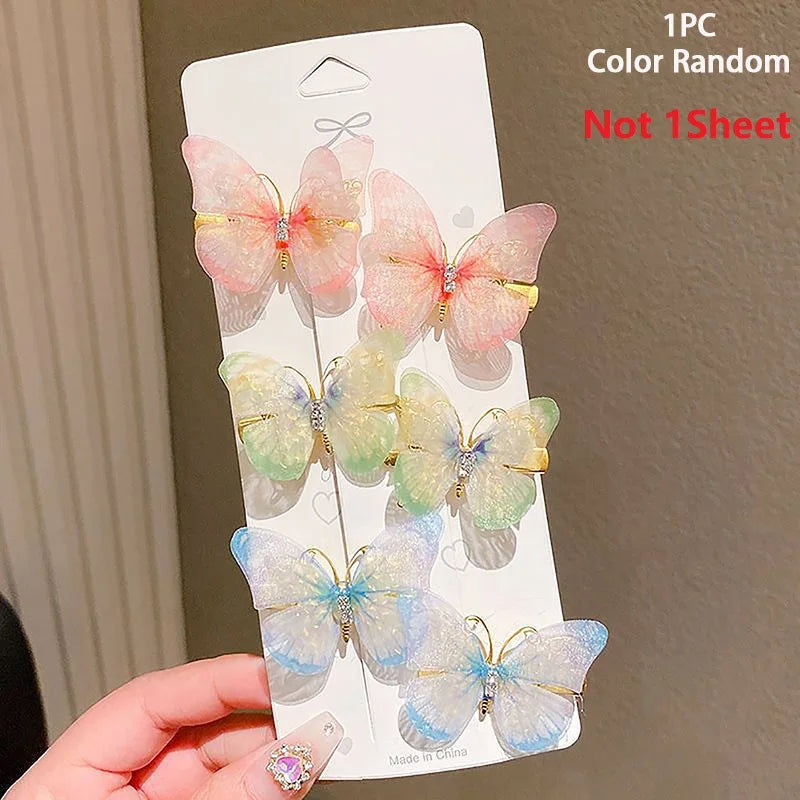 1pc Random Colorful Butterfly Hairpins Girl Hair Clips