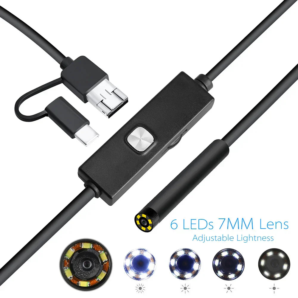 7mm Android Industrial Endoscope Camera IP67 Waterproof 3IN1