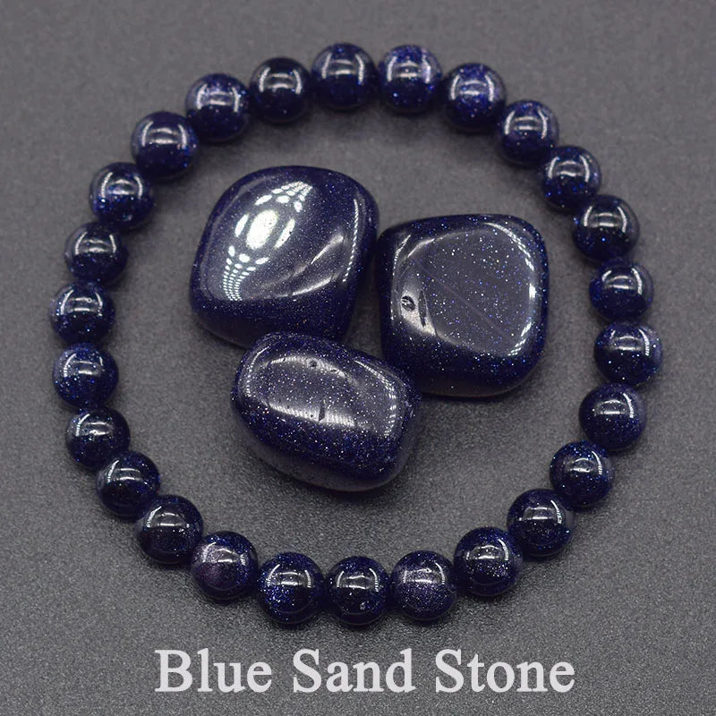 Real Natural Labradorite Stone Bead Bracelet Men Women