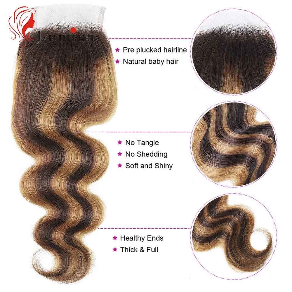 Highlight Body Wave Frontal Honey Blonde Ombre 13x4