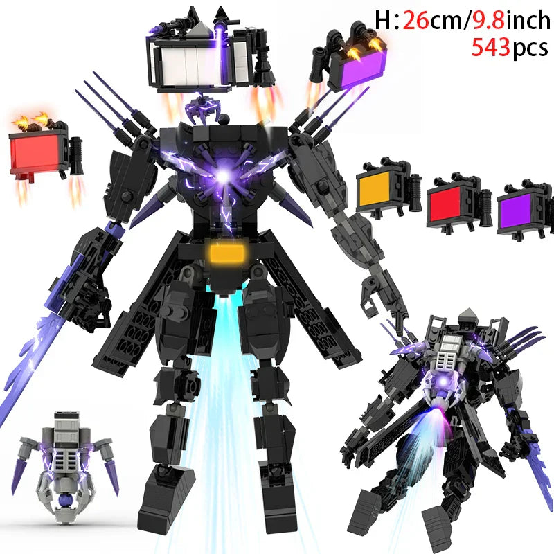 Moc Skibidi Toilet Builing Blocks Toy Titan Clock
