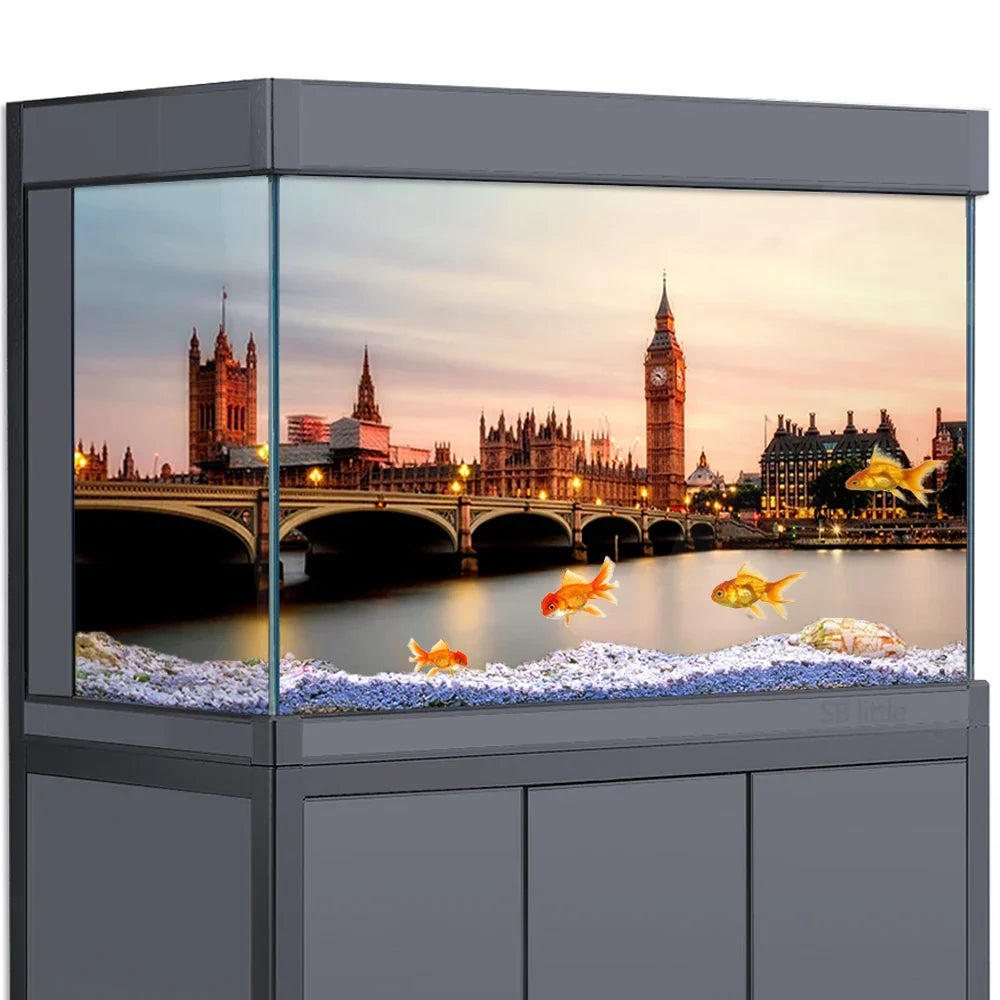 Aquarium Background 3D UK River Bridge London Building