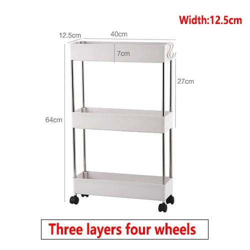 Kitchen Small Gap Storage Rack Four-story Kitchen Narrow