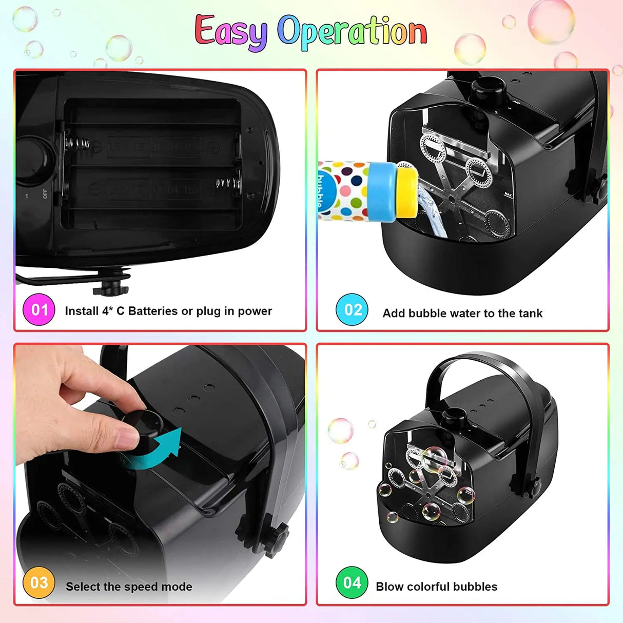 Bubble machine portable fully automatic support plugin or