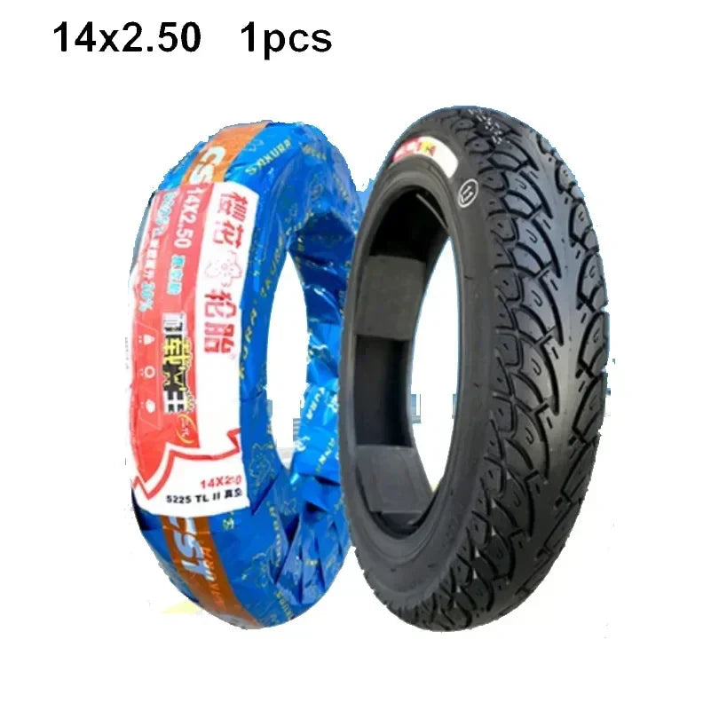 New CST 14X2.125 14x2.50 Tyre 14 Inch Tubeless Tire for Electric Bicycle Wear-resistant tire