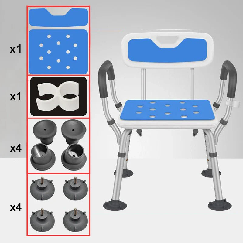Adjustable Elderly bathroom seat anti-skid bath chairs