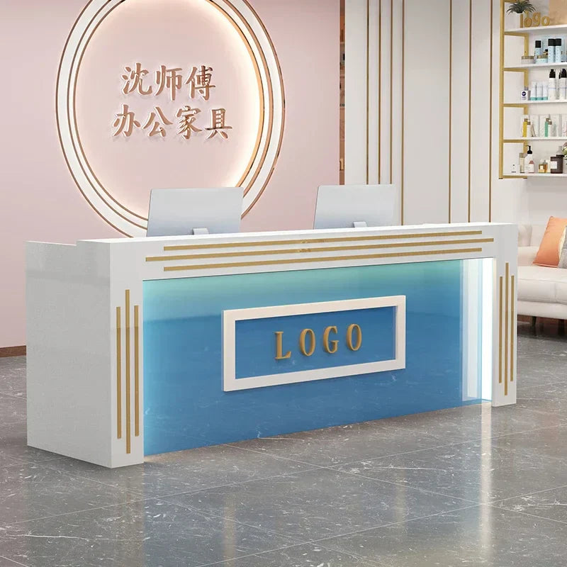 Modern Cash Register Clothing Store Counter Reception Desks