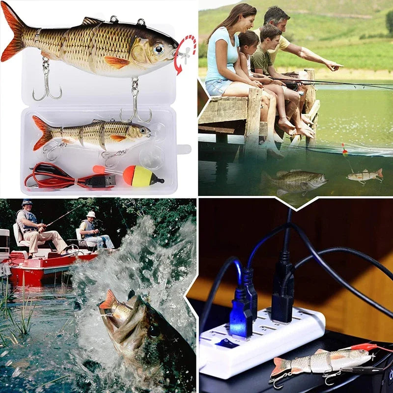 USB Rechargeable Fishing Lure Multi Jointed Swimbait Wobbler