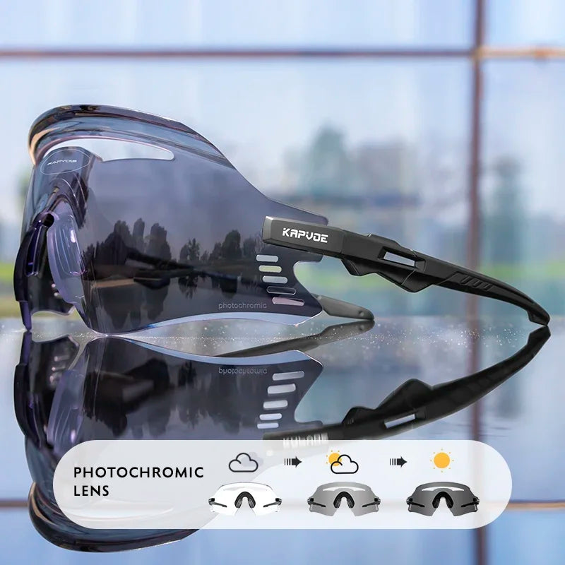 Kapvoe New Photochromic Cycling Glasses Men Women Outdoor