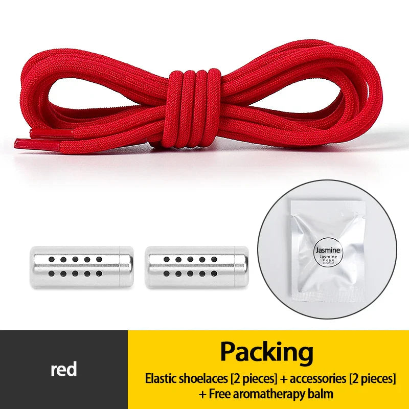 1Pair Round Elastic Rubber Bands Laces No Tie