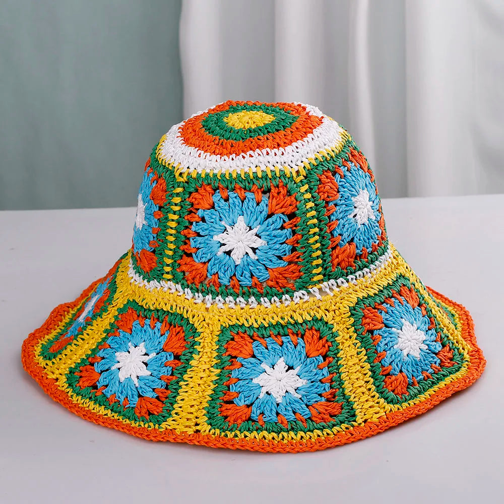 NEW 2022 Womens Straw Hats crochet hat bucket