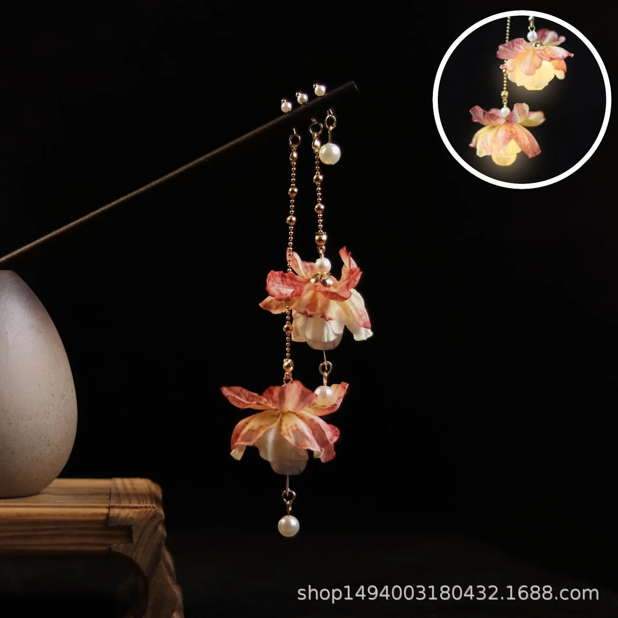 Antique Luminous Hair Sticks Chinese Hanfu Hair Accessories
