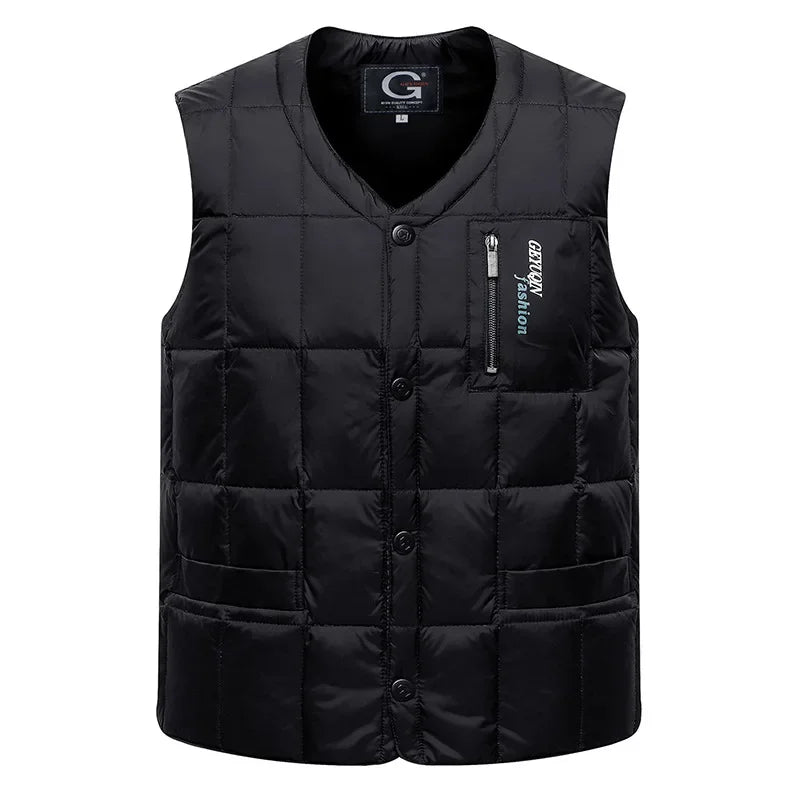 White Duck Down Vest Men Lightweight Autumn Winter