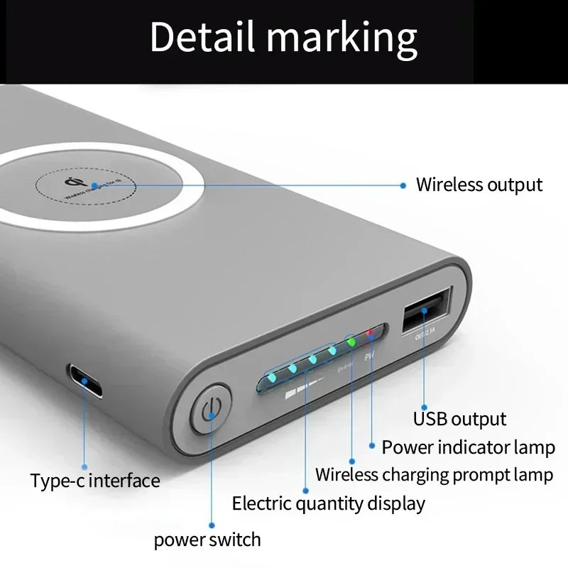 20000mAh wireless power bank fast charging portable charger