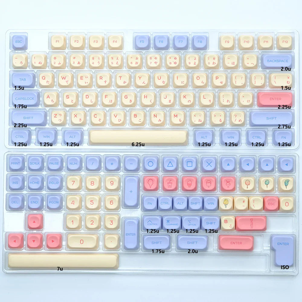KBDiy KOA Keycaps GMK Soymilk 140 Keys PBT