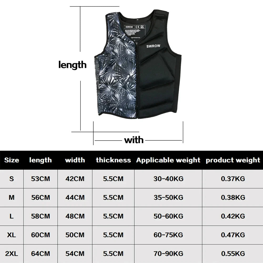 SWROW Life Jacket Fishing Vest Water Sports Kayaking