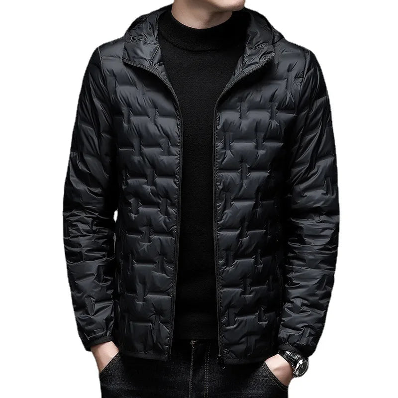 Hooded Short 90 White Down Jacket Lightweight warm